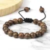 Beaded 6 8 10 12mm Natural Wood Bead Armband för män Elastisk buddhistisk bön och handgjorda kvinnors yogamycken Pulsera