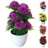 Decoratieve bloemen 1 pc kunstmatige chrysanthemum bonsai potplant landschap huis bloemendecor