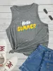 Hallo Sommer Sunlight Fashion Sports Damen Tanktop Lose O Hals ärmellosen lässig für Kleidung 240419