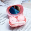 Contacte Lens Accessoires Pink Pig Head Contact Lens Case Cute Cartoon Glasses Basses Lens Container Glasses Case Can As Gift D240426