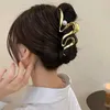 Clip per capelli Barrette Nuove donne Eleganti Oro Oro Silver Hollow Geometric Metal Cah Claw Vintage Capelli Vintage Cascia Accessori per capelli Fashion Fashion Accessori 240426