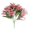 Dekoracyjne kwiaty lilia ornament sztuczny realistyczna dekoracja jedwabna tkanina panna młoda