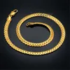 Colar de corrente de cobra de cobra plana antiga de venda quente 4/7mm 14k Cheios de gargantilha de ouro amarelo para mulheres jóias de homens