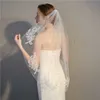 Wedding Hair Jewelry Wholesale Short Lace Edge Wedding Veil Ivory Bridal Veils Cheap One Layer Bridal Veils Wedding Boda 2024