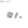 Stud -oorbellen Tianyu Gems Silver 925 Diamant voor vrouwen 5,0 mm Moissanite 18K Wit goud vergulde elegante bruiloftsjuwelen