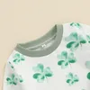 Kledingsets St Patricks Day Outfit Toddler Baby Girl Boy Pant Set Clover Print Sweatshirt Tops Drawstringbroek Springkleding