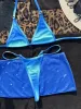 Set med kjol halter mini mikro thong bikini kvinnliga baddräkt kvinnor badkläder trepieces bikini set bather baddräkt simma k4744