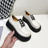 Casual Shoes Women Loafers 2024 Autumer Platform Fashion Slip-On Lace Up Retro British Women's Single