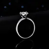 Ring S925 Sier Mosang Diamond Herzförmige Liebe Frauen Ring Seiko Heavy Industry 2 Mosang Live-Sendung