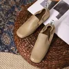 Casual schoenen Lanxuryee volledig graan leren vierkant teen lage hak zacht ademende gezellige jonge dame streetwear diepe mond lente vrouwen pumps l47