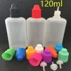 Bottles de biberón elegante de la aguja de PE de estilo suave de plástico al por mayor 3 ml 5ml 10ml 15ml 20ml 30ml 50ml 60ml 100ml 120ml a prueba de niños con tapas de jugo de tapa