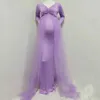 Maternity Dresses Pregnant woman sheer Maxi dress baby shower cotton tracking stretching pregnant pink elegant photography Q240427