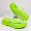 Freizeitschuhe Feste Farbplattform Flip Flop