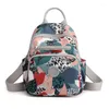 School Bags Women Floral Print Mini Backpack Flower Printing Shoulder Bag Preppy Waterproof Nylon Female Rucksack Purses For Girls