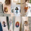 Transfert de tatouage 66 feuilles 3d Adatermols Tatouages temporaires pour femmes hommes tatouage papier faux lion lion wolf tiger tatoos tato durée 240427