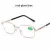 Solglasögon Nywooh Glaslins Läsglasögon Män kvinnor Presbyopia förstorar klara kristalllinser Anti-Scratch Diopter Eyewear 150 250 350