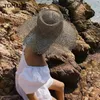 Women Fray Woven Seagrass Boater Hat Casual Sun Beach Caps Wide Brim Summer Unisex Straw Hats for Kentucky Derby Travel 240423