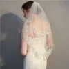 Bijoux de cheveux de mariage en gros Veille de mariage courte pas cher blanc ivoire voiles de mariée une couche en dente