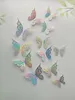 12 pièces 3D Hollow Butterfly Sticker Chador Chamor Room Home Decoration Paper 240424