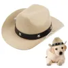 Dog Apparel Festive Pet Accessories Stylish Western Cowboy Costume Set Breathable Hat Adjustable Scarf Funny Halloween Costumes For Dogs