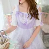 Party Dresses Princess Sweet Lolita Candy Rain Dress Strapless Chiffon Kort ärm spets Slim Pure Color C22Ab7163