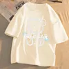 Frauen T-Shirts Frauen Cartoon gedruckt kurzärmelig T-Shirt Ins Koreanische Version Lose Mode vielseitige runde Hals Top Girls Kleidung Sommer