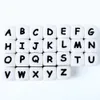 10pcs 12mm Baby Silikon Buchstaben Perlen Schnuller Alphabet BPA kostenlos kaute Zahnen Zähnen Pflege Duschgeschenke 240420
