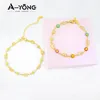 Bracelet bracelet de cheville Ayong Ayong Bracelet 18k Gold Folates arabes africaines Flower Flower Link Girls Girls Ankles Bracelets Bijoux Cadeaux