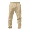 Pantalon masculin pour hommes pantalon de lin en coton couleur solide coloride pantalon en lin respirant masculin