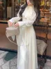 Robes décontractées mode coréenne One Piece Robe Femmes Irrégules Y2K Vintage courte Party Midi Femme Lace Up Chic 2024 Hiver