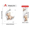Cartoon ursinho de pelúcia dormindo na lua e estrela adesivos de parede para crianças decalques de decoração de bebê no interior 240418