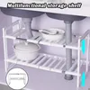 Organizzatore di stoccaggio della cucina Regolabile regolabile piatti a base di lavello multiscaiolo sotto scaffale doppio pavimento retrattile