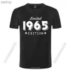 Herr t-shirts 1965 Limited Edition Gold Design Mens Black T-shirt Cool Daily Pride T-shirt Mens Unisex Ny Loose T-Shirtxw