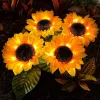 Dekorationer LED Solar Sunflower Outdoor Lawn Light IP65 Waterproof Pathway Yard Wedding Holiday Garden Decoration Solar Flowers Lamp