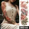 Tattoo Transfer Large Size Temporary Tattoos For Women Adults Realistic Full Arm Sleeve Tattoo Stickers 3D Scar Skull Halloween Tattoos Body Art 240426