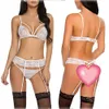 Hot Selling New Erotic underkläder sexig delad kropp underkläder tre delar erotisk uppsättning