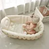Tecknad mönster baby uppblåsbart badkar 90x55x30cm vikbar PVC inomhuspool för spädbarn sommar barn vatten roligt spel 240423