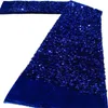 Red Velvet Sekwencja koronkowa 2024 Wysokiej jakości afrykańskie szwajcarskie hafty haftowe 3D Net Lace Fabric 5 metrów na sukienki 240417