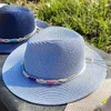 Panama Jazz Hat Summer Men and Women Colorful Sun Outdoor Straw Protection Beach Beaded Accessories 240425