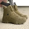 Boots 2023 Fashion Men's Military Boot Outdoor Leather Tactical Combat Men's Boots Work Boots Men's Short Boots ankle boot
