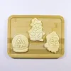 Molds Cartoon Cookie Cutter Santa Claus Mold Stamp Kids Kerstfeest Embosser Biscuit Mold Baking Decor Supplies Biscuit Mold