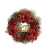 Flores decorativas grinaldas de férias elegantes para a porta da frente 30 cm decoração de Natal artificial