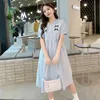 Maternity Dresses Summer pregnant women feeding dress short sleeve lapel care button post flight lotion Q240427