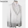 Mężczyźni garnitują dwa kawałki Peading Perły Evening Party Blazer Groom Wear Man Suit Blazer Man Suit (kurtka + spodnie + kamizelka)