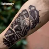 Transfert de tatouage tatouages temporaires 3D Robot noir bras mécanique faux transfert autocollants tatouages chauds sexy cool hommes pulvérisation conceptions imperméables C058 240426