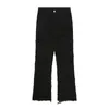 Męskie dżinsy ciężkie przemysłowe perforowane i woskowane dżinsy męskie uliczne retro proste łzowe spodnie ołówkowe dżinsowe Q240427