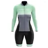 レーシングセット女性サイクリングジャンプスーツ長いスリーブリトルモンキーバイクアクセサリー衣料品サイクリストショーツとジェル20D夏セット
