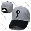 Phillies Hat Designer P Letter Snapback Brodery Sports Baseball Caps Hip Hop Hats Fashion Gorras Bones Män kvinnor Justerbar hatt 3126