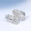 Cluster anneaux Brillian Fashion Leaf ouverture des femmes ajustives bijoux aaacz mariage bijoux
