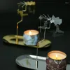 Candle Holders Christmas Magnetic Rotary Spinning Carousel Tealight Holder Metal Stand